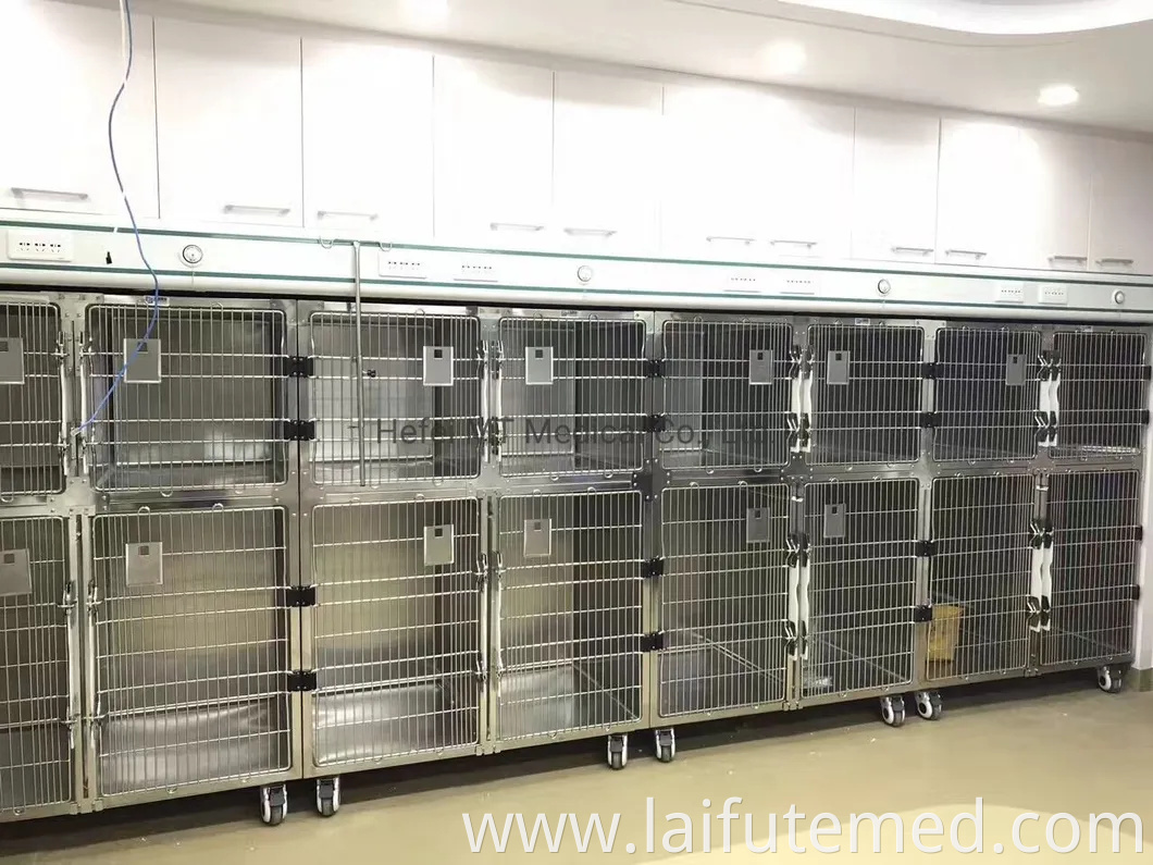 Stainless Steel Animal Hospital Medical Equipment ICU Intensive Care Unit Stainless Steel Veterinary Cages Vet Oxygen Cage for Animals